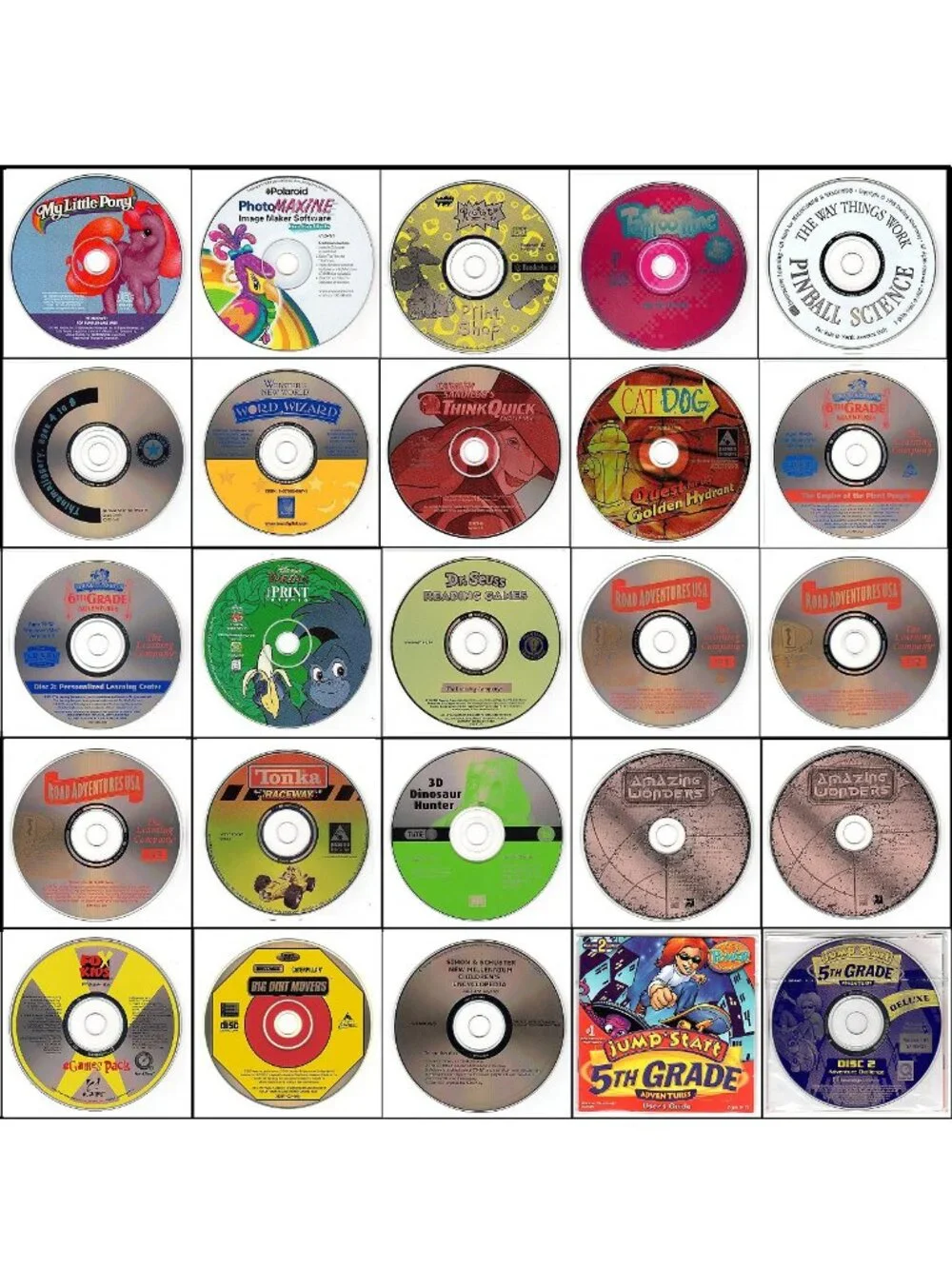 25 CD-ROM Kids Lot #5 (1998-2000) Vintage NEW or Like NEW CD's in Sleeves